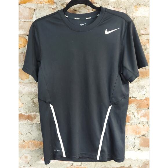 Nike Dri Fit Shirt Mens Sz S Small Black Athletic Tennis Top 74 - Picture 1 of 4